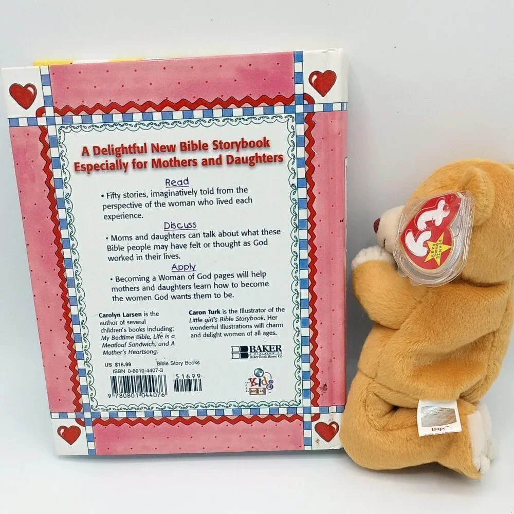 Little Girls Bible Storybook & Hope Praying Bear TY Beanie Baby - Children, Kids